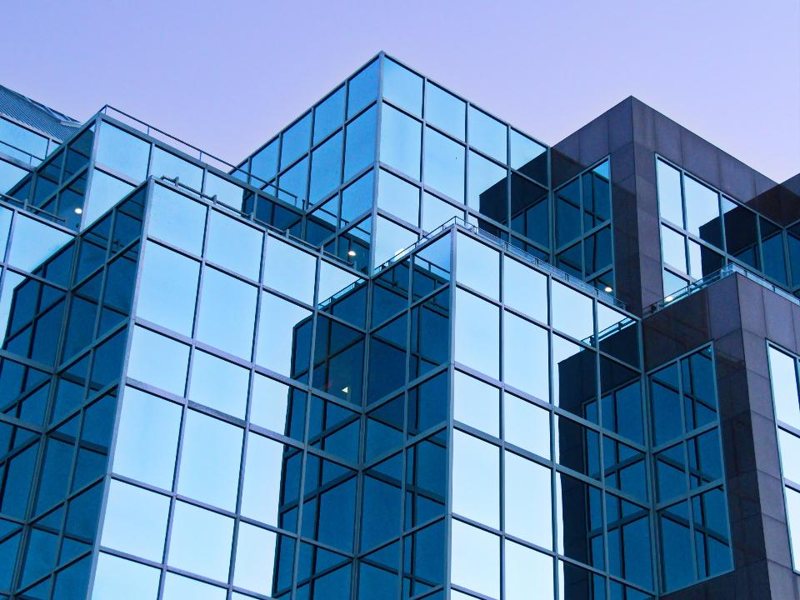 Glass corporate office building