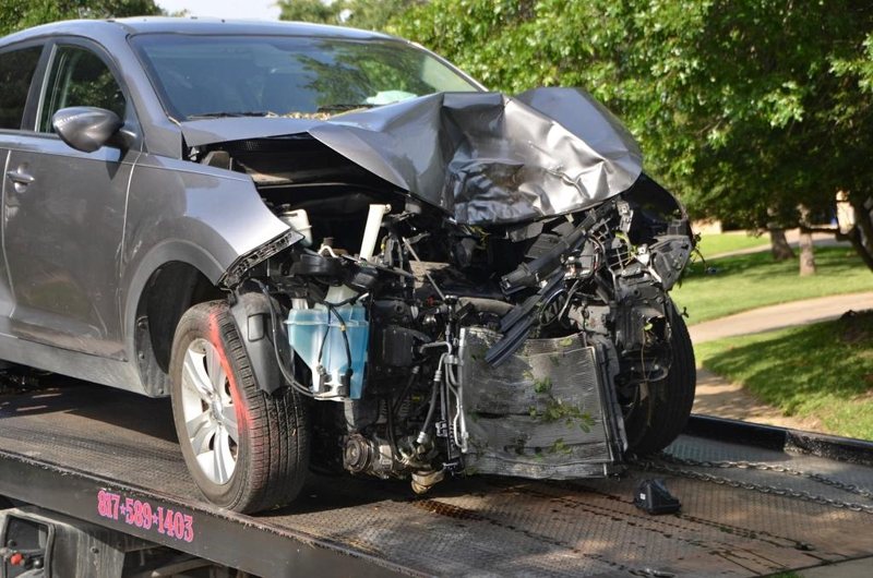 Damaged car after an accident